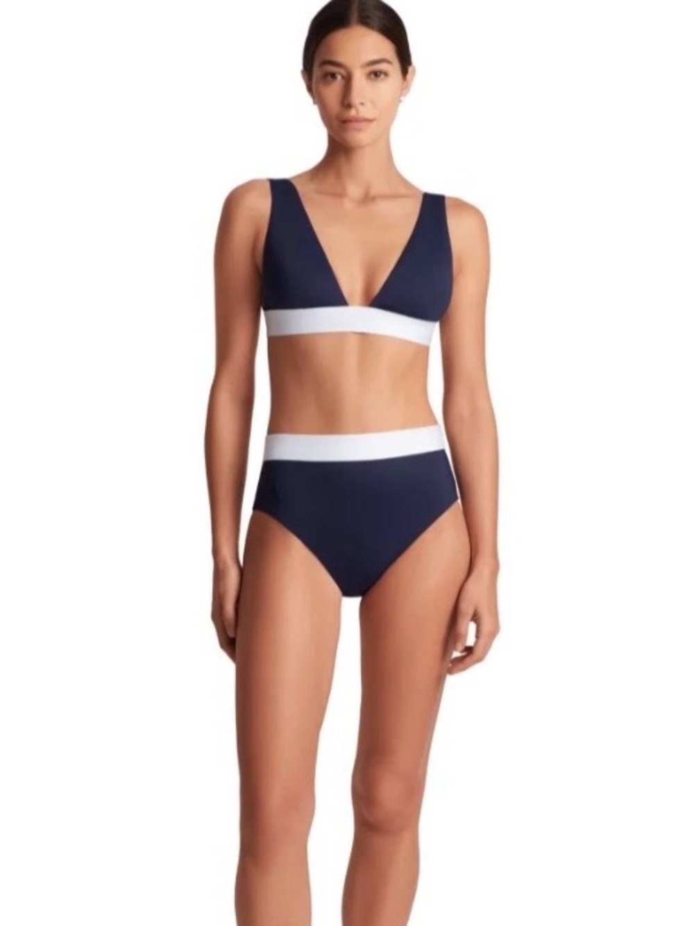 NWT Ralph Lauren Bel Air Bikini Navy and White size 8